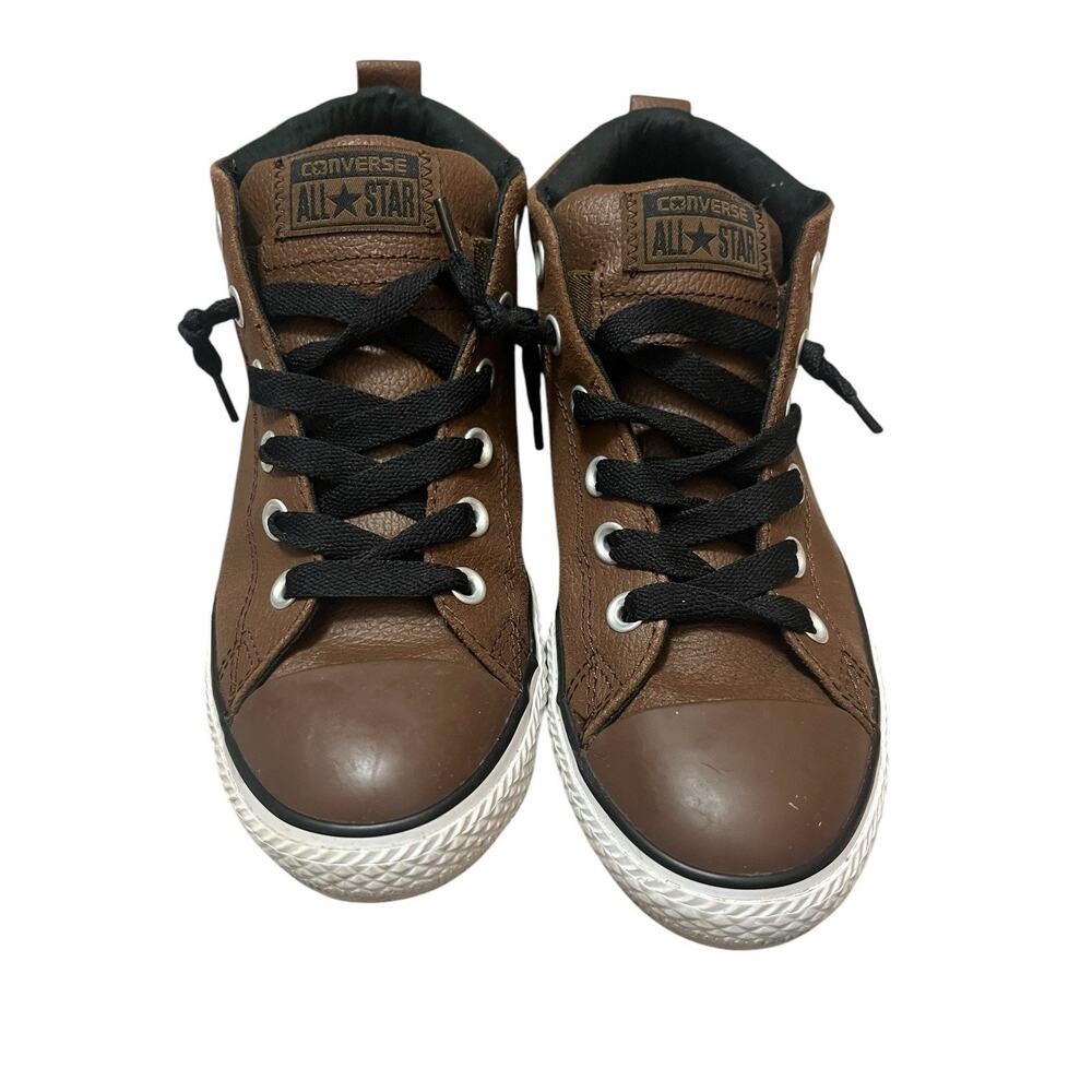 Chuck Taylor Converse All Star Brown Leather Shoes Junior Teen Sz 5